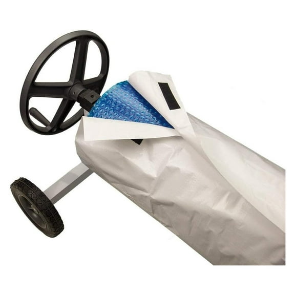 Swimming Pool Solar Blanket Reel Cover for Pools up to 24' Wide | for Above Ground and Inground Pools