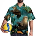 thumbnail image 4 of Platypus Men's Short Sleeve Spread Collar Beach Shirts Casual Printed Button Down Unisex Summer Tops, 4 of 6