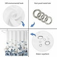 thumbnail image 3 of Blue Butterflies Shower Curtain Set - 48" x 72" Washable Bathtub Curtain with 12 Hooks, Elegant Pastoral Butterfly Waterproof Fabric Stall Shower Curtains for Bathroom/Bathtub Décor, 3 of 6