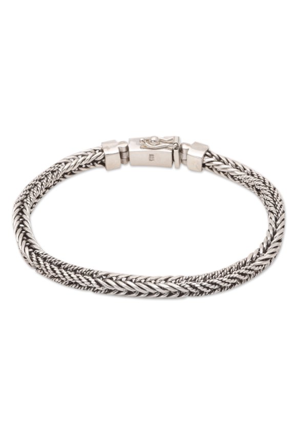 Sterling silver chain bracelet, 'Truth or Dare'