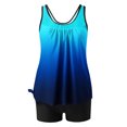 thumbnail image 5 of Henpk Tankini Swimsuits for Women Plus Size Two Piece Tummy Control Loose Fit Floral Printed Modest Two Piece Bathing Suits on Clearance Blue M, 5 of 6