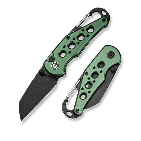CIVIVI Pragma Folding Knife Pocket Knife Multitool with Carabiner Bottle Opener 2.2 Nitro-V Blade Aluminum Handle C23062B-3 (Green)