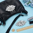 thumbnail image 4 of 2 Pcs Flower Rhinestone Appliques 4.13x2.67inch Color Alloy Glass Rhinestone Sewing Patches Decorations for Wedding Dress Coat Pants Hats Appliques Garment Accessories Rhinestone Crystal, 4 of 9