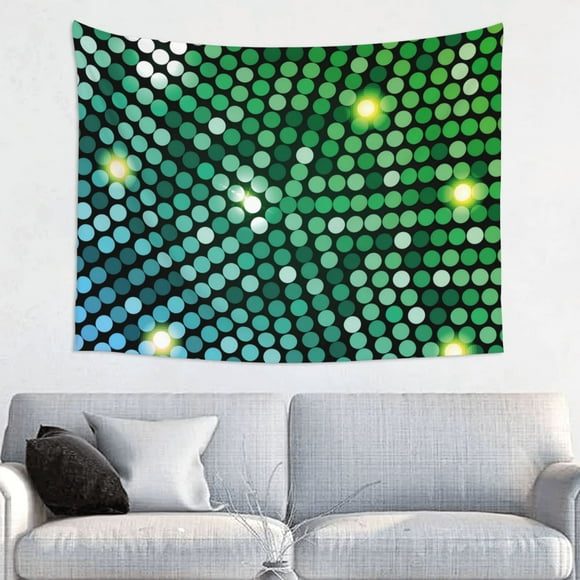Green Disco Lights Tapestry Wall Hanging, Wall Tapestry for Bedroom College Dorm, Living Room Tapestries, Bedding Wall Decor Room Decor(29x37in)