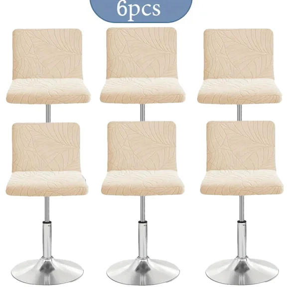 Joqmia Waterproof Bar Stool Covers with Back set of 1/4/6 - Stretch Counter Height Slipcovers for Swivel Barstools, Pub & Kitchen Island Chairs, Machine Washable