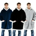 thumbnail image 3 of Oversized Fleece Hoodie Blanket Warm Soft Wearable Sherpa Hooded Sweatshirt US, 3 of 19