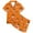 Orange, variant on Girls Christmas Pajama Set Short Sleeve Top and Shorts Cute Holiday Sleepwear Soft Comfortable Two-Piece Outfit for Kids
