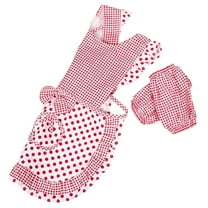 Hytrove 1 Set Red Cotton Antistain Painting Smock for Kids Apron Activities