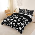 thumbnail image 3 of Homewish Spooky Skeleton Bedding for Kids Boys Girls, Happy Halloween Theme Duvet Cover Full, Black Reversible, 3 Pieces, 1 Duvet Cover and 2 Pillowcases, 3 of 6