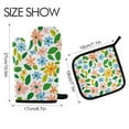 thumbnail image 2 of Yayeee Oven Mitts and Pot Holder Set of 2 Heat Resistant Kitchen Gloves Baking Hot Pad, Retro Blue Floral, 2 of 5