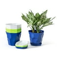 thumbnail image 1 of Plant Pots Set 6pcs Plastic Planters With Trays 16.5*20cm Flower Container For Seedling  Transplanting  Cutting, 1 of 11