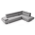 thumbnail image 4 of Maklaine Contemporary styled Faux Leather Sectional in Gray Finish, 4 of 6