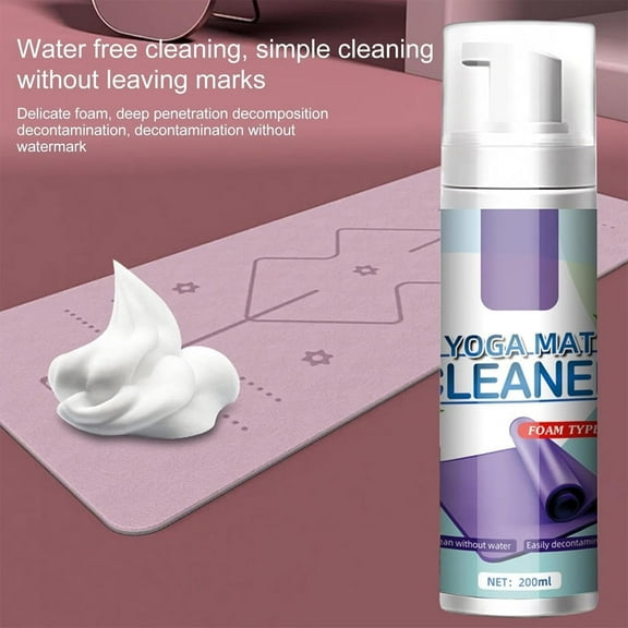 Yoga Mat Cleaner Spray Foam Type – 200ml Water-Free Wrestling Mat Cleaner, Deep Cleans Stains & Odor, Lavender Scent
