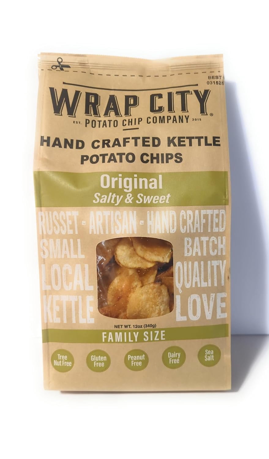 Wrap City Potato Chip Company - Original - Russet, Artisan, Hand Crafted Kettle Potato Chips - 12oz - (2 Pack)