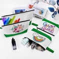 thumbnail image 4 of Bolsa de maquillaje Sinzip de lona de algodón con correa, 10 unidades, blanco y verde, 4 of 7