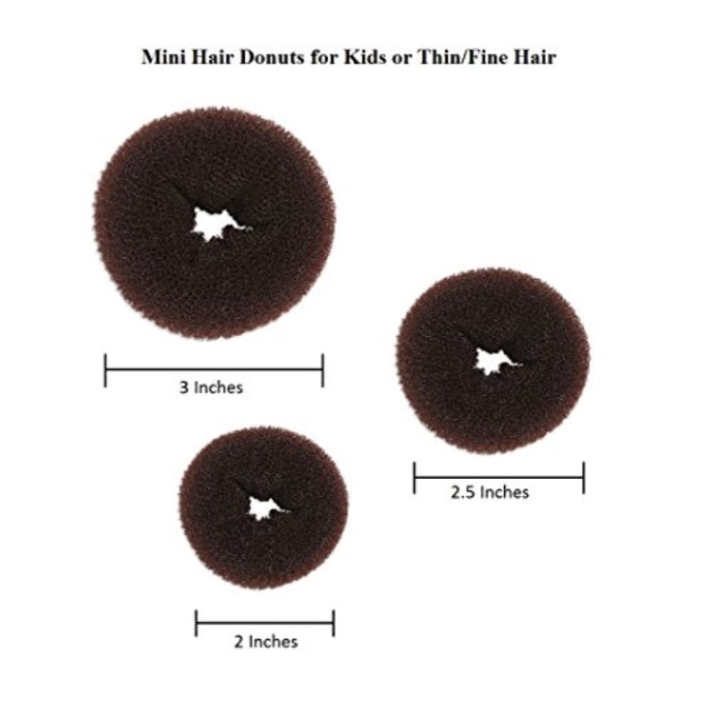Beaute Galleria Bundle 3 Pieces Mini Brown Hair Donuts Bun Maker