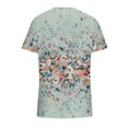 thumbnail image 5 of PENGXIANG T-shirt Imprimé à Manches Courtes à Imprimé Casual Mode pour Femmes Blue L, 5 of 5