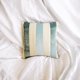 thumbnail image 4 of Funda de cojín decorativa HomeCentric azul de 55 x 55 cm (22 x 22 pulgadas). Fundas de cojín de terciopelo a rayas y lino para sofás y sillones, estilo patchwork moderno - Velvet Band Ice, 4 of 8