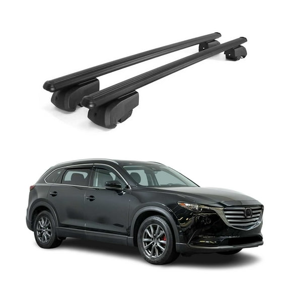 Lockable Roof Rack Cross Bars Luggage Carrier for Mazda CX-9 2016-2023 Black