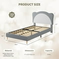 thumbnail image 2 of CABIHOME Upholstered Bed Frame with Panda-Shaped Headboard, Berber Fleece Platform Bed for Girls & Boys, No Box Spring Needed, 2 of 7