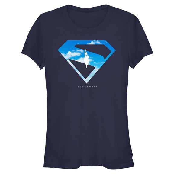 Juniors Superman In the Sky T Shirt