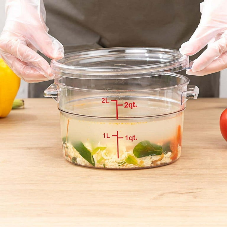 10 Count] Round Clear Food Storage Container With Lids, Perfect