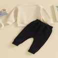 thumbnail image 3 of Baby Boys Pants Set  Long Sleeve Crew Neck Letters Print Sweatshirt with Elastic Waist Sweatpants Infant Clothes, 3 of 8