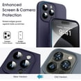 thumbnail image 2 of Liquid Silicone Case for iPhone 15 Pro - [Camera All-Round Protection] [Soft Microfiber Lining Anti-Scratch] 4 Layer Full Covered Shockproof Gel Rubber Phone Case Cover, 6.1", Dark Purple, 2 of 16