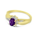 thumbnail image 3 of 14k Yellow Gold Oval Amethyst And Diamond Ring, 3 of 6
