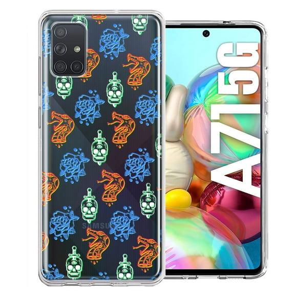 MUNDAZE For Samsung Galaxy A71 5G Snakes Skulls Roses Design Double Layer Phone Case Cover