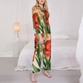 thumbnail image 3 of Fotbe Vibrant Amaryllis Flowers Pattern Long Sleeve Pajama Set for Women,Sleepwear Set,2-piece Loungewear Set,Soft PJs Comfy Nightwear with Pockets -XX-Large, 3 of 7