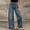 *Dark Blue, variant on ClodeEU Women's High Waisted Wide Leg Jeans,Casual Cropped Denim Pants with Ruff Hem Black,Women's Plus L