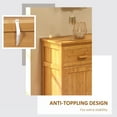thumbnail image 6 of HOMCOM Bathroom Storage Cabinet, Bamboo Floor Cabinet Organizer with Doors and Adjustable Shelves, Natural, 6 of 9