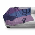 thumbnail image 2 of Abstract Soft Flannel Fleece Blanket, Digital Artwork Cowboy Desert Cactus Horseback Hills Illustration, Cozy Plush for Indoor and Outdoor Use, 60" x 80", Violet and Dark Ceil Blue, by Ambesonne, 2 of 5