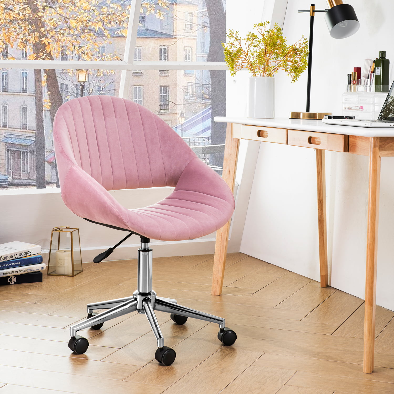 OVIOS Cute Desk Chair,Plush Velvet Office Chair for Home ...