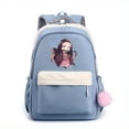 thumbnail image 5 of 1pc Cute Cartoon Girl Pattern Backpack With Comfortable Small Plush Ball, Girls School Bag, Simple Lightweight Candy Color Backpack, Students Backpack For Daily Use, Breathable Backpack, 5 of 5