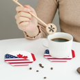 thumbnail image 4 of Bingfone Vintage USA Canada Flag Leather Drinks Coasters with Set of 6,Suitable for Home Kitchen,Coffee Cup Coasters Home Gift, 4 of 7