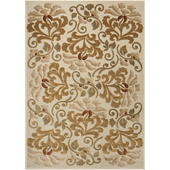 SAFAVIEH Martha Stewart Floating Dahlia Geometric Floral Area Rug, Cream, 5'3" x 7'6"