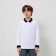 thumbnail image 4 of Boys Polo Shirt Long Sleeve Boy Black Button down Shirt Casual Boys Uniform Shirts Shirts for Boys 10-11 Years, 4 of 4