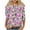 Hot Pink Plus Size Blouse for Women_m, variant on CYMMPU Fall Trendy Shirts 3/4 Sleeve Flower Printed Blouses for Women Dressy Casual Round Neck Tunic Tops Loose Fit Spring Tops Pleated Dressy T-Shirts Purple XXL