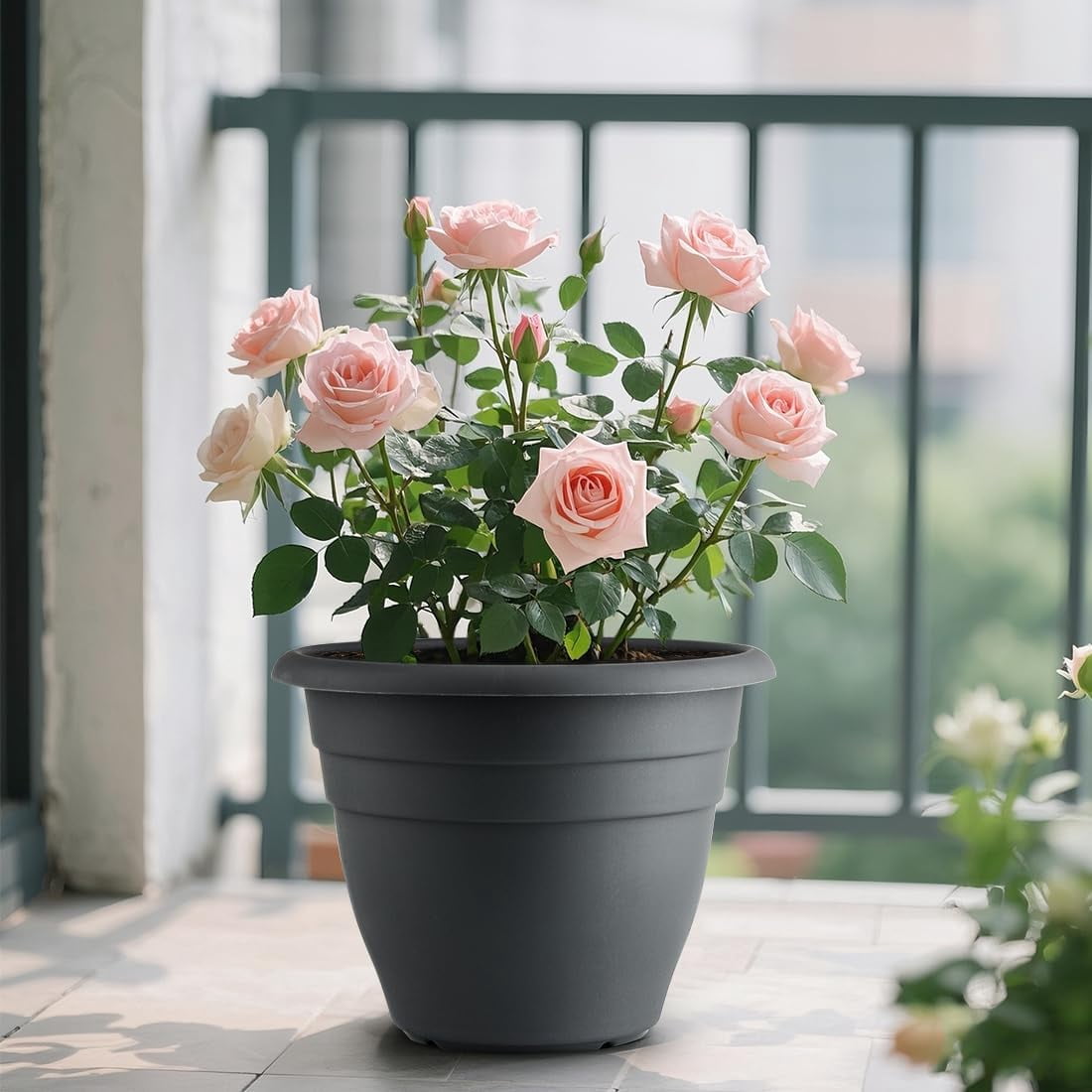 5 Pack 10 Inch Plant Pots Lightweight Planters with Drainage Holes Durable Indoor Outdoor Flower Pots for Garden Patio Home Decor