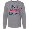 thumbnail image 3 of Inktastic 4th of July Red White Blessed Fireworks Long Sleeve T-Shirt, 3 of 5