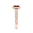 thumbnail image 3 of ANGARA Emerald-Cut Lab Grown 1 Ct Ruby Halo Twisted Rope Shank Engagement Ring for Women in 14K Rose Gold (Size-7x5mm) | July Birthstone, Anniversary, Jewelry Gift for Women | Lab-Grown Ruby Ring, 3 of 8