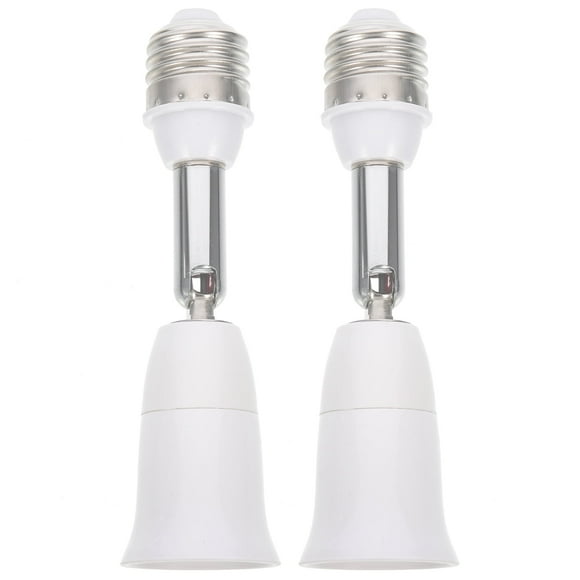Atriss 2Pcs Light Bulb Socket Extender Bendable Light Socket Adapter Light Bulb Adapter(E27-E27)