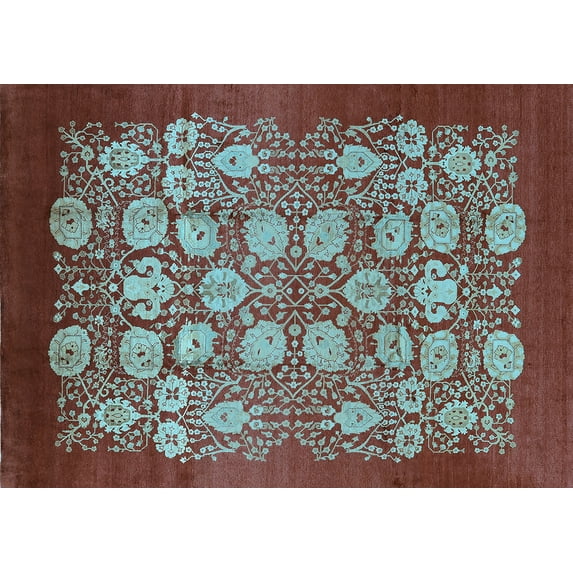 Ahgly Company Indoor Rectangle Oriental Light Blue Industrial Area Rugs, 3' x 5'