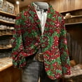 thumbnail image 6 of hlysgo Ugly Christmas Blazer for Men Trendy Xmas Print One Button Lapel Suit Jackets Winter Christmas Holiday Party Corduroy Blazers Red XL, 6 of 7