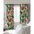 thumbnail image 4 of Watermelon Kitchen Curtains Red Fruit Summer Cartoon Tropical Leaf Cafe Short Curtains for Bathroom Blackout Window Curtain Grommet Small Window Treatment Drapes for Bedroom Living Room 52"x45"x2, 4 of 9
