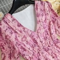 thumbnail image 7 of Women's Boho Floral High Low Maxi Dress V-Neck Long Sleeve Flowy Long Dress Wedding Guest Dress, 7 of 7