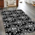 thumbnail image 3 of 3'x5' Area Rugs, Horrible Skull Indoor Outdoor Area Rug for Living Room Bedroom, Halloween Black Flowers Skeleton Washable Bathroom Rugs Kitchen Floor Carpet Mats Home Decor Aesthetic, 3 of 8