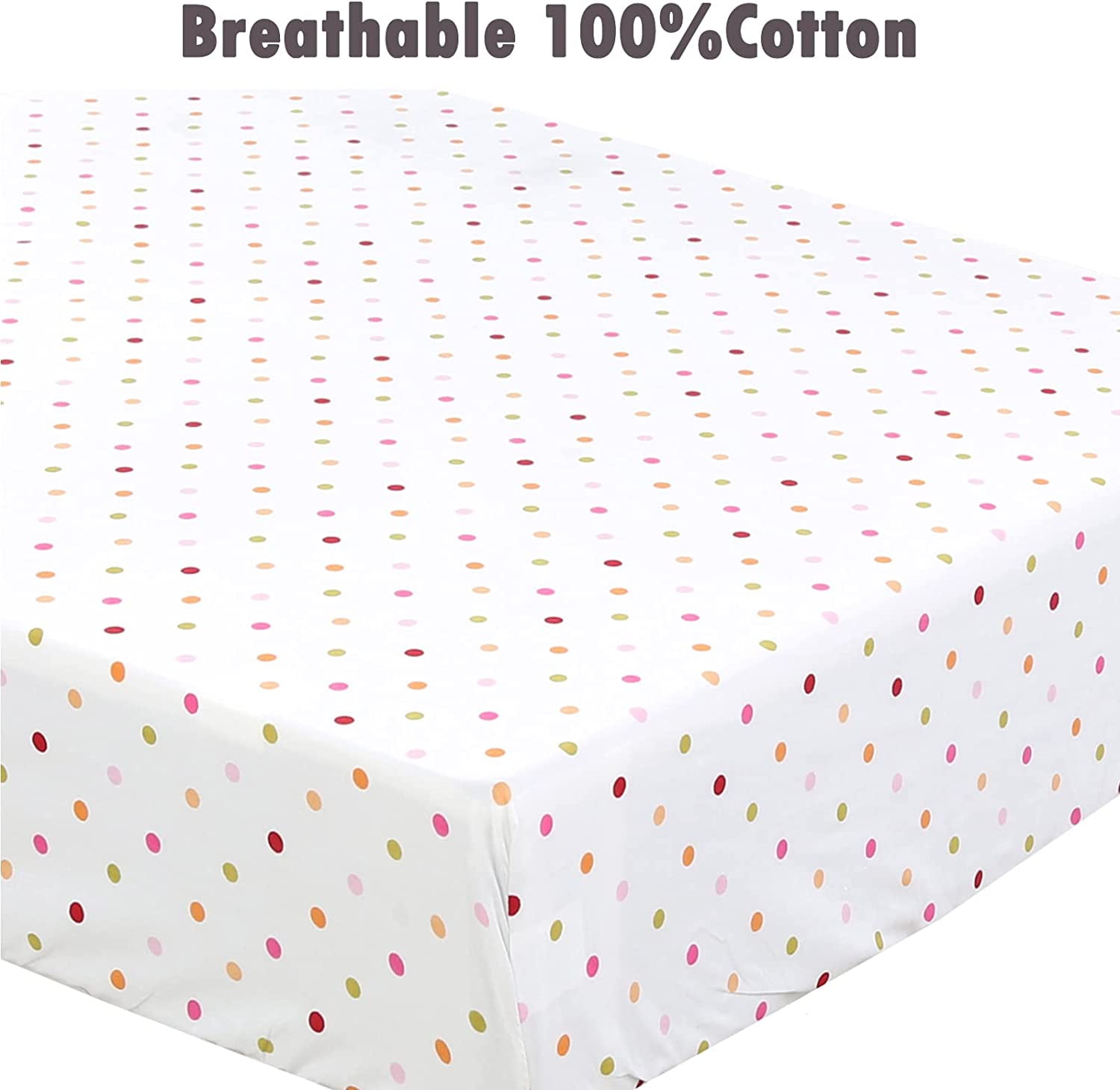 Danica 100% Cotton Fitted Baby Crib Sheet 3 Pack for baby Boys Girls |Standard Crib And Toddler Mattress Sheets | 28x52 Inch (3PK, Animal Polka Dots)